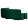 Curl Velvet Upholstered 2-Piece Sectional, Green