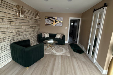 Family room - contemporary family room idea in Chicago