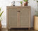 Woven Rattan Wicker 2 Door Accent Storage Cabinet, Nature