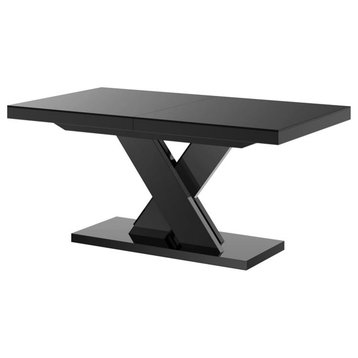LEON Lux Extendable Dining Table, Black