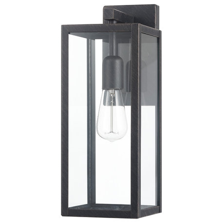Bowery 1-Light Brushed Dark Bronze Outdoor Indoor Wall Sconce