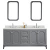 72" Wide Cashmere Gray Double Sink Quartz Carrara Bathroom Vanity