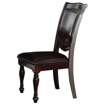 Homelegance Lordsburg Side Chairs, Dark Brown Faux Leather, Set of 2