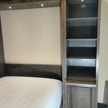 Traditional Murphy Wall Bed with 7” Shelf Leg, Side Pier Nightstand Cabinets