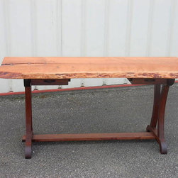 Live Edge Cherry Desk with Curvy Legs - Desks And Hutches