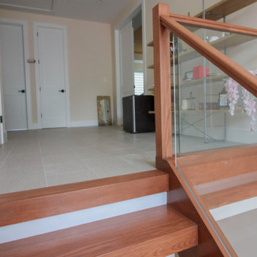 Project #78 | Modern Wood Staircase with Glass Panels