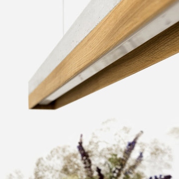 GANTlights [C1] Concrete & Oak (Dimmable LED) Pendant Light Rectangular