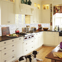 Krystal kitchen - mother of pearl splashback