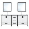 Lexora Home Ziva 72" Cultured Marble Top Double Vanity in White