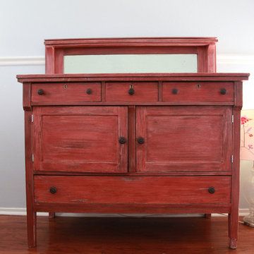 Barn Door Red Changing Table