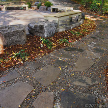 peagravels yard and sidewalk