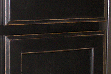 Kitchen Cabinets Painted Black  Distressed, Age glazed, Antiqued