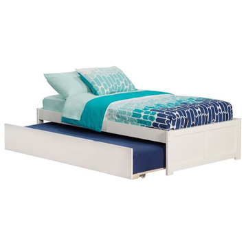 AFI Concord Urban Twin Trundle Solid Wood Platform Bed in White