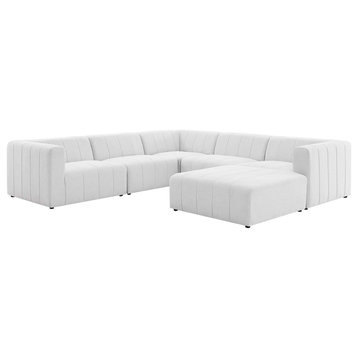 Bartlett Upholstered Fabric 6-Piece Sectional Sofa Ivory