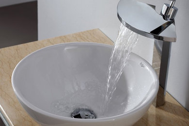 BOWL SINK WITH WATERFALL FAUCET