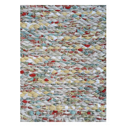 Loominaries - Vintage Indoor and Outdoor Rag Rug, 8"x10" - Outdoor Rugs