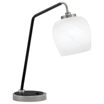 Table Lamps & Desk Graphite & Matte Black Finish 6 White Marble Glass