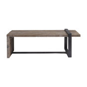Genero Farmhouse Weathered Stony Gray Wash Rectangular Coffee Table