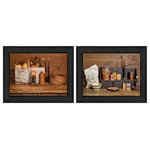 TrendyDecor4U - "Baking Supplies" Collection By Billy Jacobs, Printed Wall Art, Black Frame - Baking Supplies is 2 - 18"x14"black  framed prints by Billy Jacobs. This 2 piece collection consists of: Gathering the Harvest  with a box of garden items squash a pumpkin and candles.  Sugar and Spice has a mixing bwl with a bag of sugar and other baking supplies.  This collection comes textured and is ready to hang.