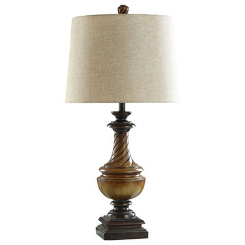 StyleCraft Traditional Table Lamp With Faux Brown Wood Finish L332083DS