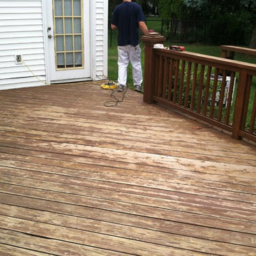 Deck Restoration w/red solid stain