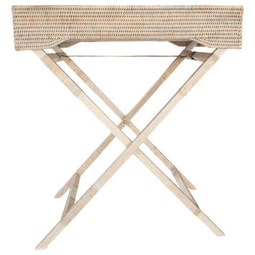 Artifacts Rattan™ Butler Tray/Table, White Wash