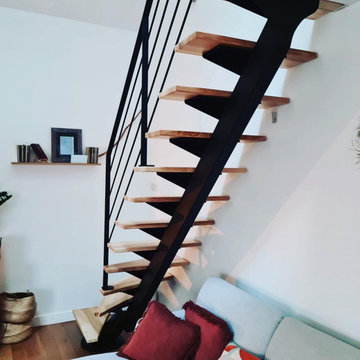 Escalier sur-mesure un quart-tournant et son garde - corps