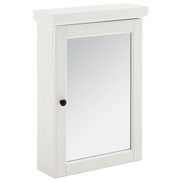 Seaside Mirrored Wall Cabinet Distressed White