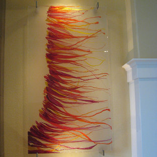 Forest Heights Fireplace Remodel and Custom Art Glass