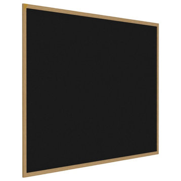 Ghent's Wood 4' x 4' Rubber Bulletin Board with Wood Frame in Black