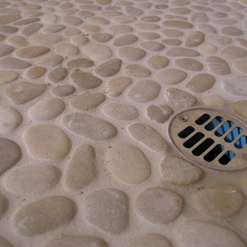 Pebble shower pan