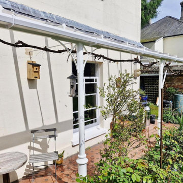 Traditional Column Veranda with Glass Canopy Roof
