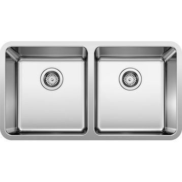 Blanco 442768 Formera 33"x18" Equal Double Bowl Kitchen Sink, Stainless Steel