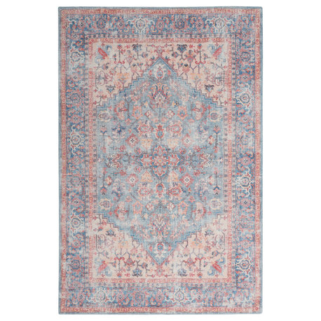 Nourison New Concept Washable Vintage Style Rug, Blue/Multi, 6'x9'