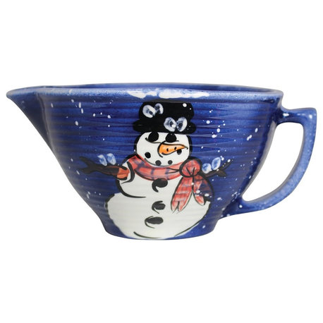 Blue Ceramic Mixing Bowl Debra Kelly Snowman Collection Renovators Supply