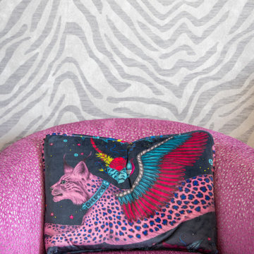 Upholstered deco chair.