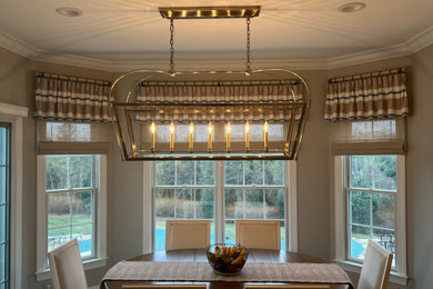 Dining room - large farmhouse dining room idea in New York