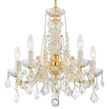 Crystorama 4476-GD-CL-MWP 5 Light Mini Chandelier in Gold