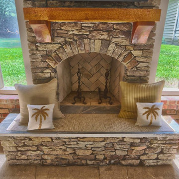 Screened in Porch, Fireplace and Outdoor Kitchen