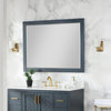 Maribella Rectangular Bathroom Wood Framed Wall Mirror, Classical Blue, 48"