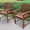 Highland Set of Two Acacia Hudson Arm Chair,Brown