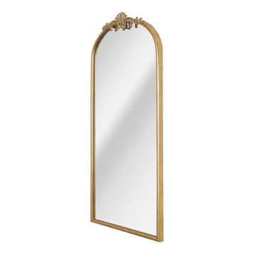 Head West Arch Antique Gold Ornate Metal Accent Wall Mirror