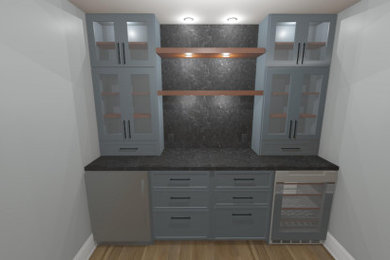 Example of a minimalist home bar design in Other