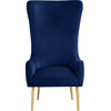 Alexander Velvet Upholstered Accent Chair, Navy
