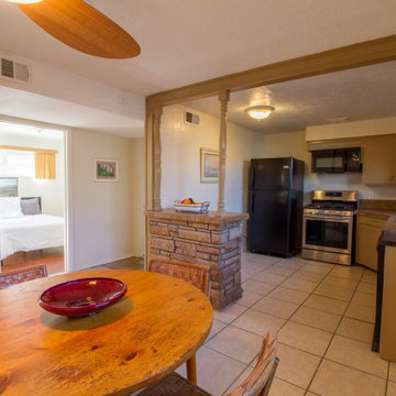 Dining, Kitchen and Bedroom Beyond After