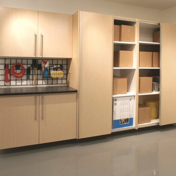Maple Garage Cabinets - Sliding-Door