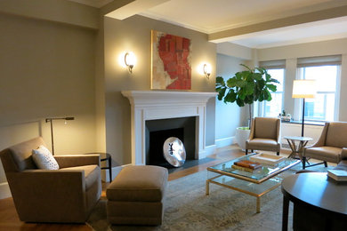 Example of a trendy living room design in Portland