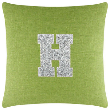 Sparkles Home Luminous Rhinestone Monogram Pillow, 14x20", Lime