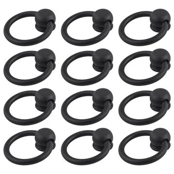 12 Cabinet Ring Pulls Mission Black Wrought Iron |