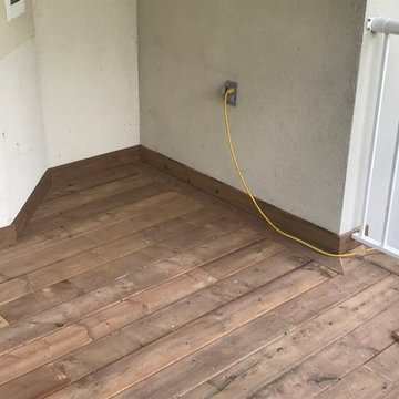 Brown Pressure treated decking surface with border